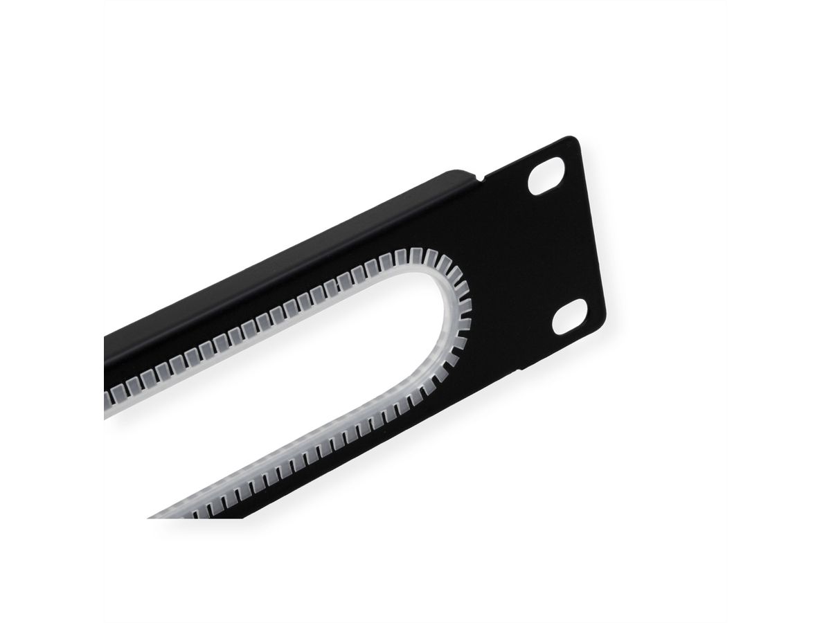 VALUE 19"-Kabeldurchführung 1 HE, mit Kantenschutz, schwarz