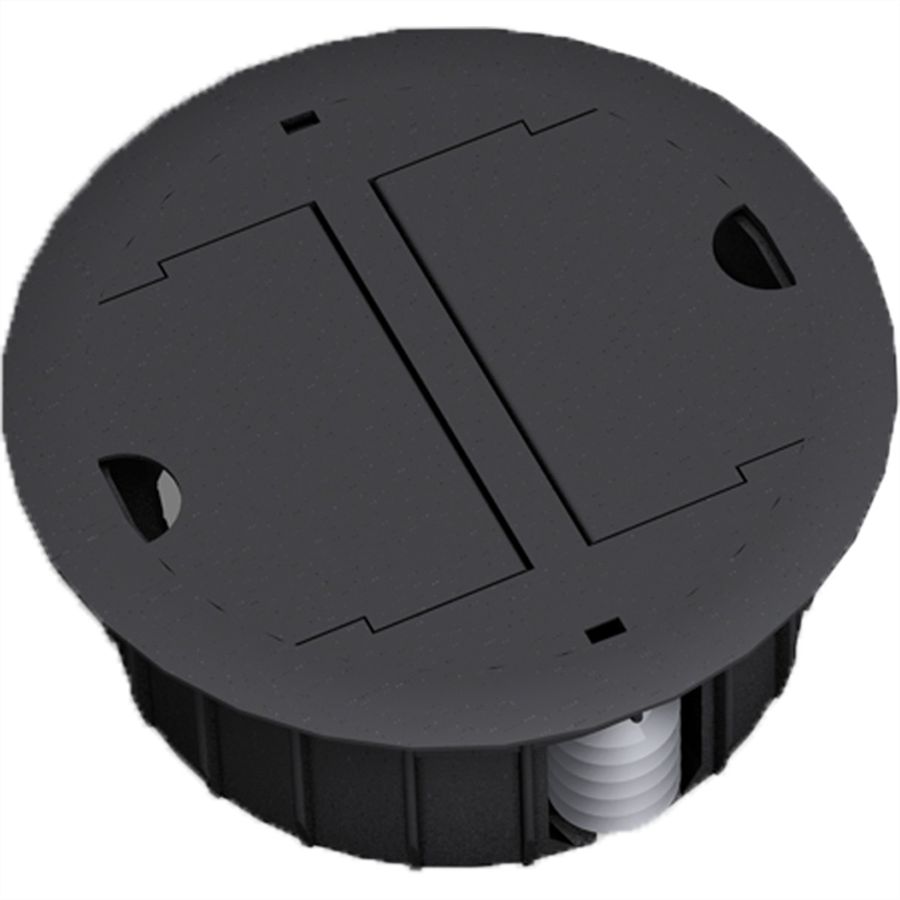 BACHMANN Exit Point schwarz RAL9005, Kabeldurchlass für Hohlböden schwarz