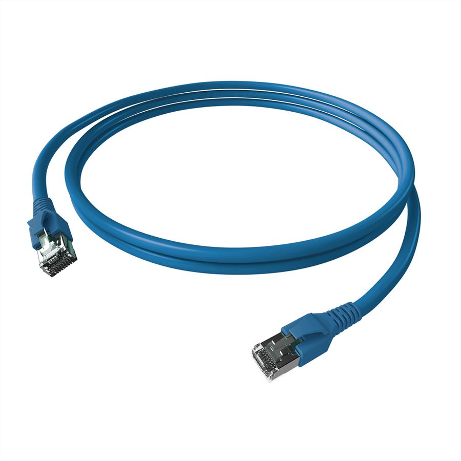 EasyLan FlexBoot Patchkabel Cat.6A, S/FTP, blau, 2 m
