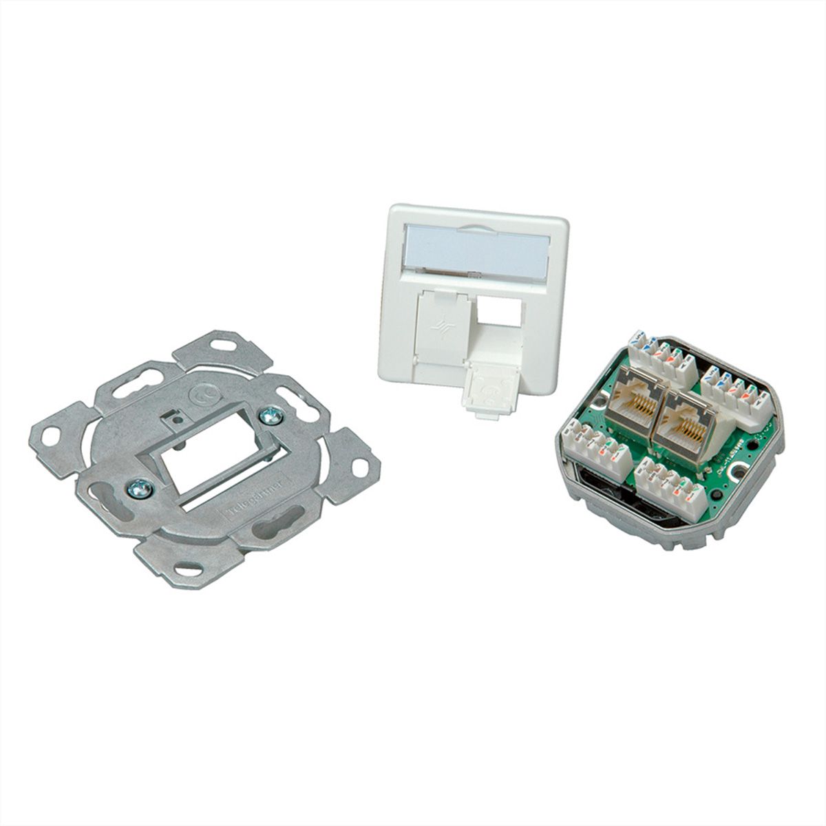 TELEGÄRTNER Dose AMJ45 UP/50 2x RJ-45 Cat.6 (Class E), alpinweiss