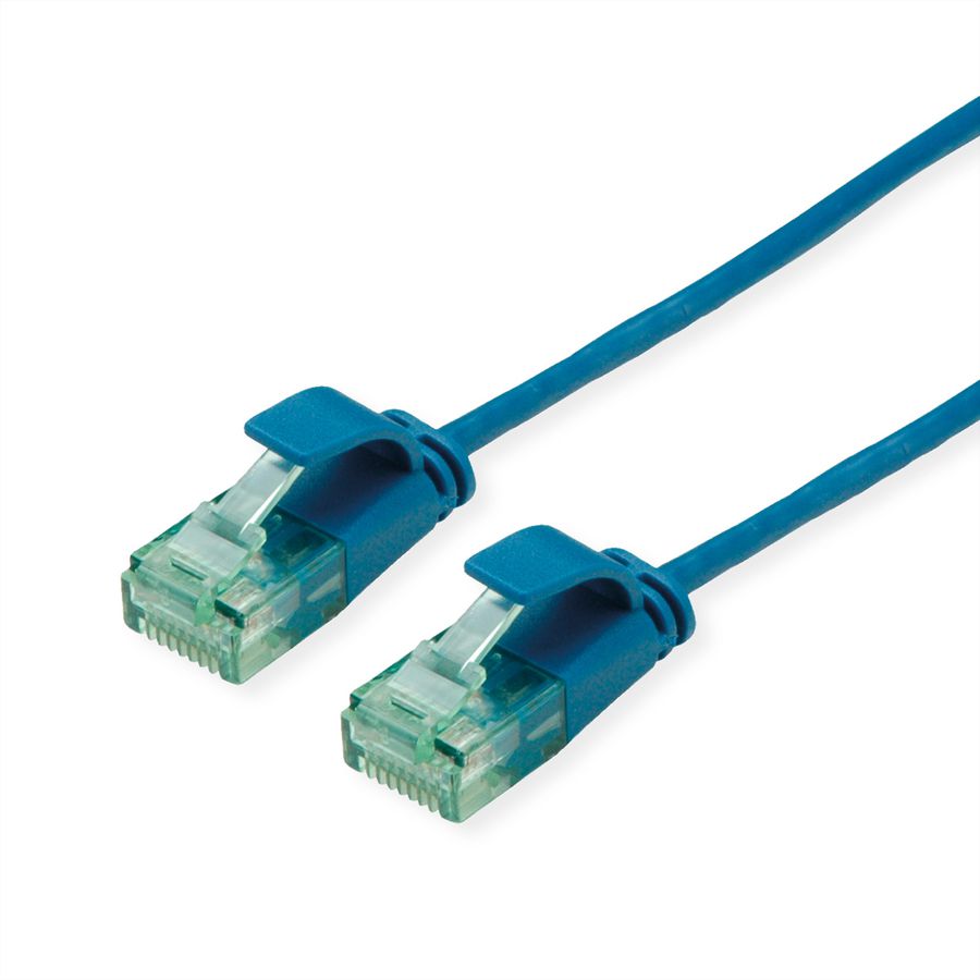 ROLINE RM UTP DataCenter Patchkabel Cat.6A (Class EA), slim, blau, 2 m
