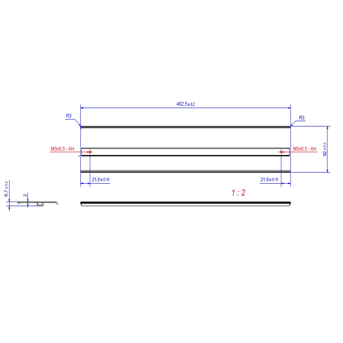 BACHMANN TOP FRAME Deckel 8-fach sw eloxiert