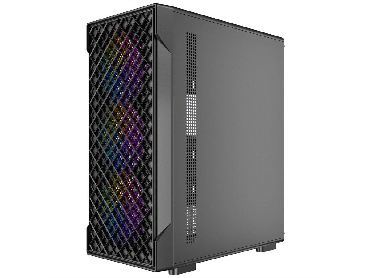 ANTEC VX-320 ARGB ATX, Micro-ATX, ITX Mid Tower Gaming PC Gehäuse, schwarz