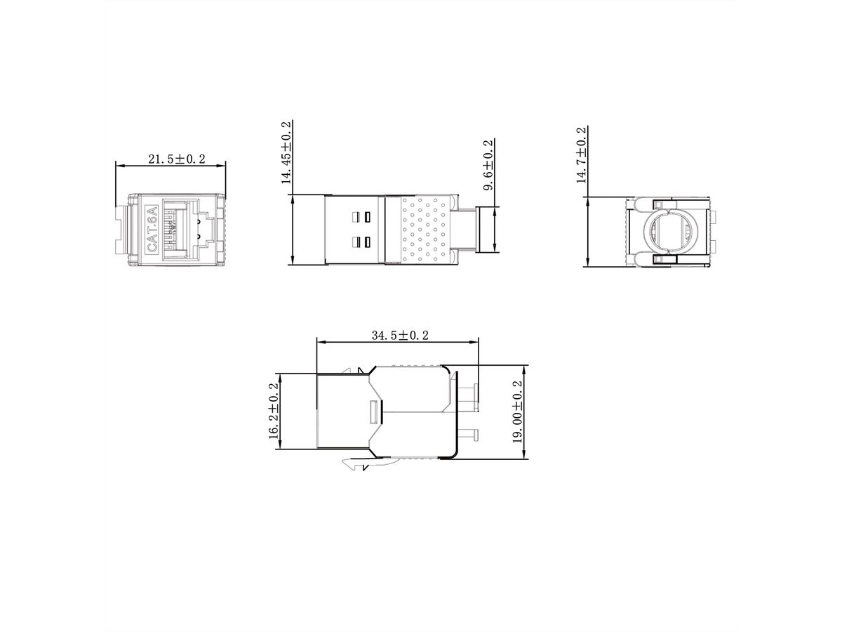 VALUE Kat.6A (Class EA) Keystone, RJ-45, geschirmt, werkzeuglos, SuperSLIM
