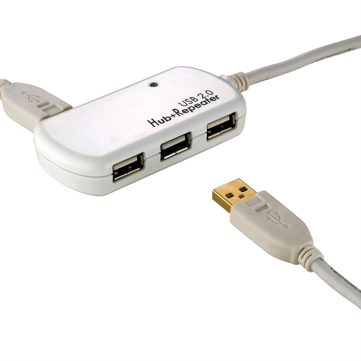 ROLINE USB 2.0 4-Port Hub mit Repeater, 12 m