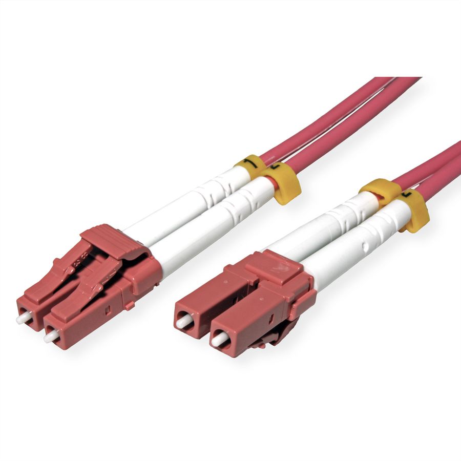 ROLINE LWL-Kabel 50/125µm OM4, LC/LC, stahlarmiert, LSOH, violett, 2 m