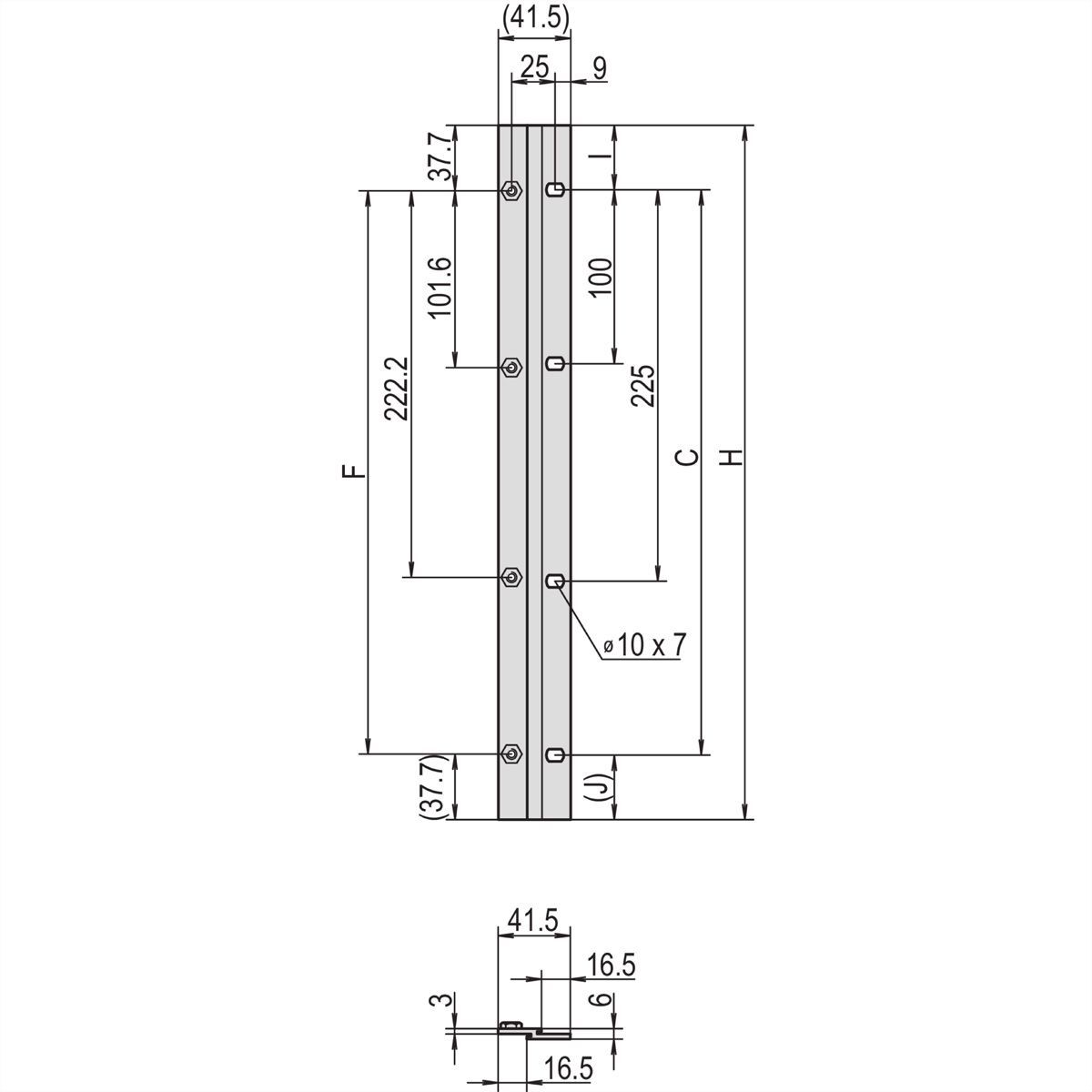 SCHROFF 19"-Adapter symmetrisch - ADAPTERSATZ 6HE SYMETR.