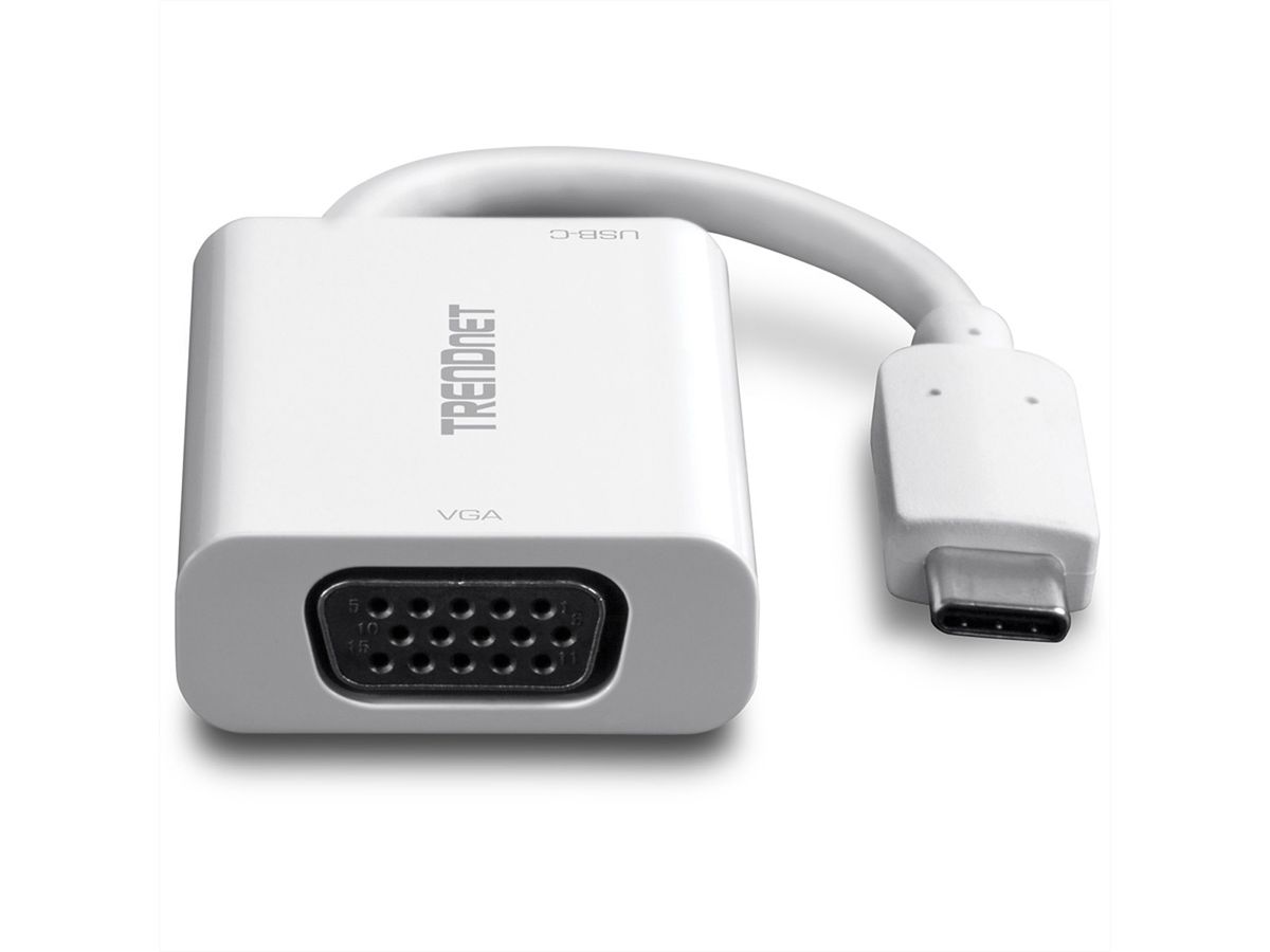 TRENDnet TUC-VGA2 USB-C VGA Weiß Kabelschnittstellen-/adapter