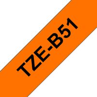 Brother TZE-B51 Etiketten erstellendes Band Schwarz auf leuchtend Orange