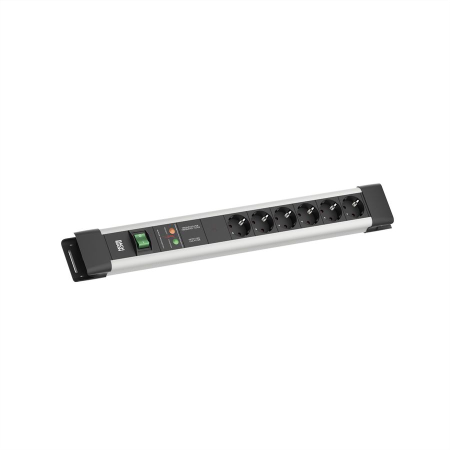 BACHMANN CONNECTUS 6xCEE7/3, 1xGVS 1xSchalter 2,0m CEE7/7 Grau