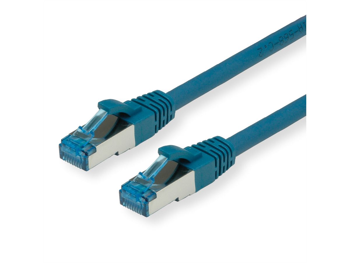 VALUE Patchkabel Kat.6A (Class EA) S/FTP (PiMF), LSOH, blau, 0,5 m