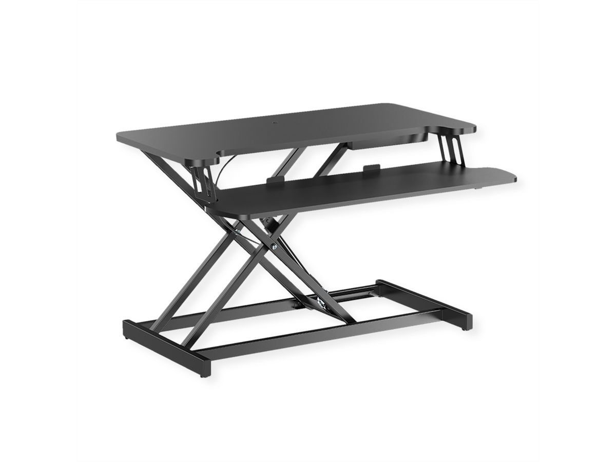 VALUE Höhenverstellbarer Schreibtischaufsatz, 800 x 400 mm, schwarz
