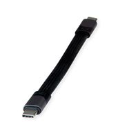 ROLINE USB4 Gen3x2 Kabel, USB C-C, ST/ST, 8K UHD-2, 40Gbit/s, 100W, extra-flach, schwarz, 15 cm