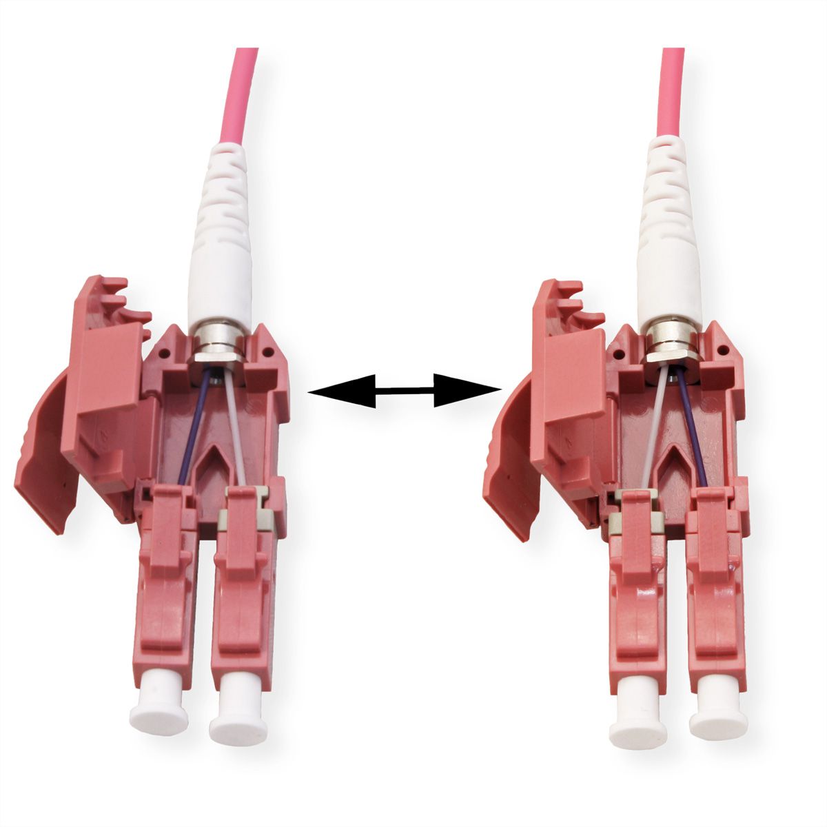 ROLINE LWL-Kabel duplex 50/125µm OM4, LC/LC, LSOH, UNIBOOT, violett, 2 m