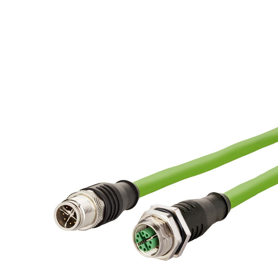 METZ CONNECT Verbindungsleitung M12 BU-M12 ST, 8-pol X-kodiert, gerade-gerade, 10 m
