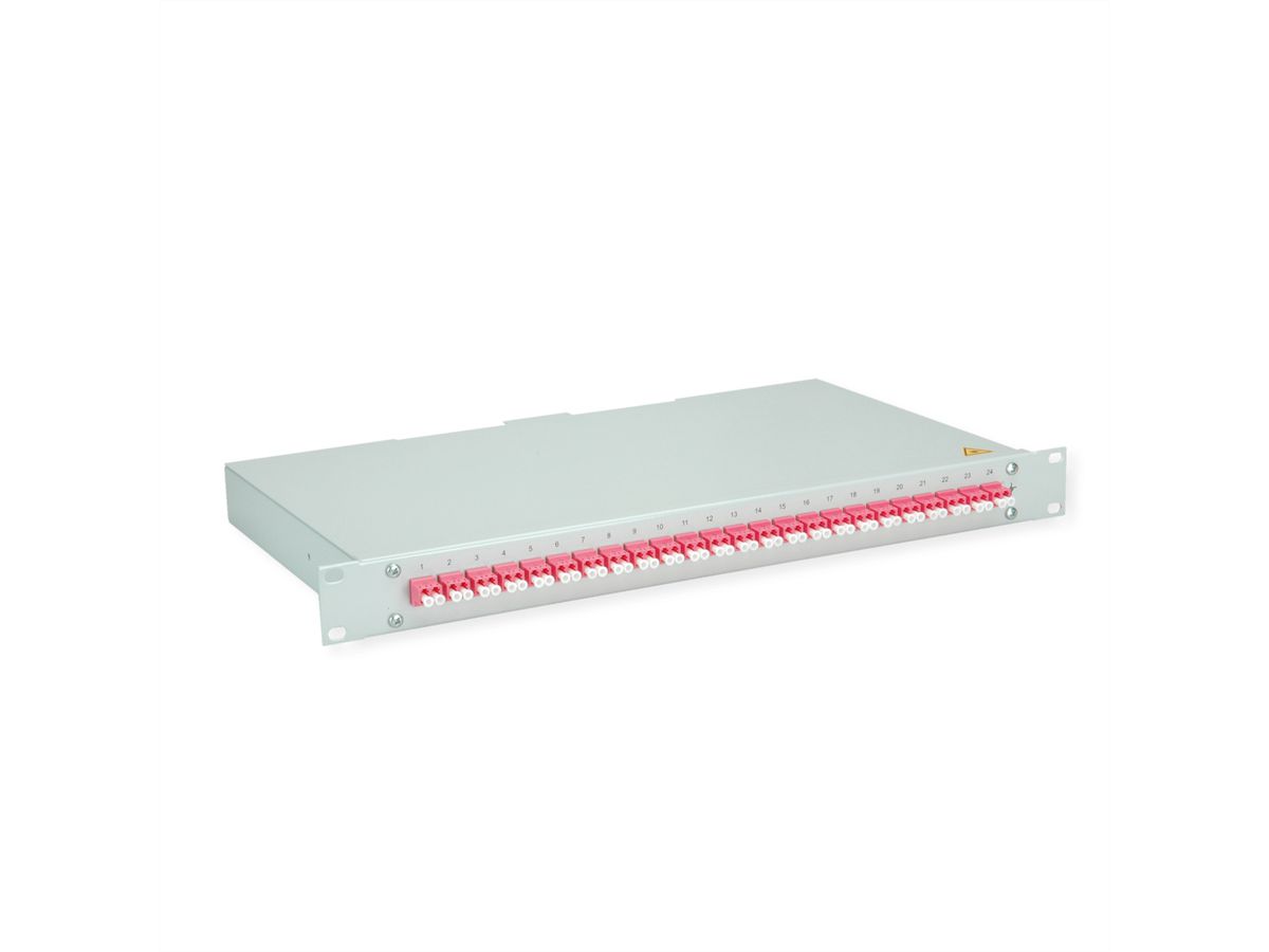 TELEGÄRTNER BASIS eco LWL-Panel mit Kupplungen, 24x LC Duplex, violett, OM4