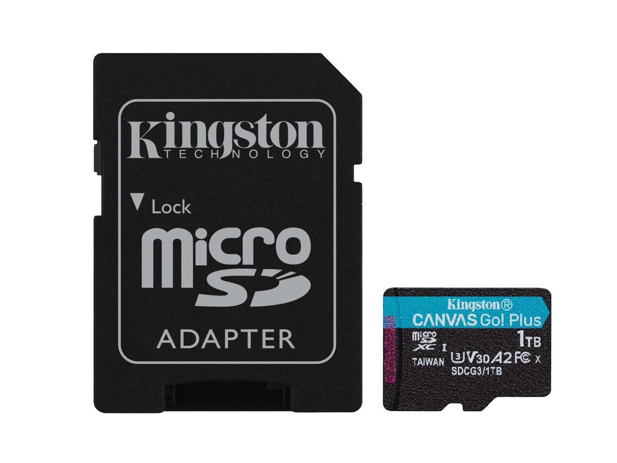 Kingston Technology 1TB microSDXC Canvas Go Plus 170R A2 U3 V30 Speicherkarte + Adapter