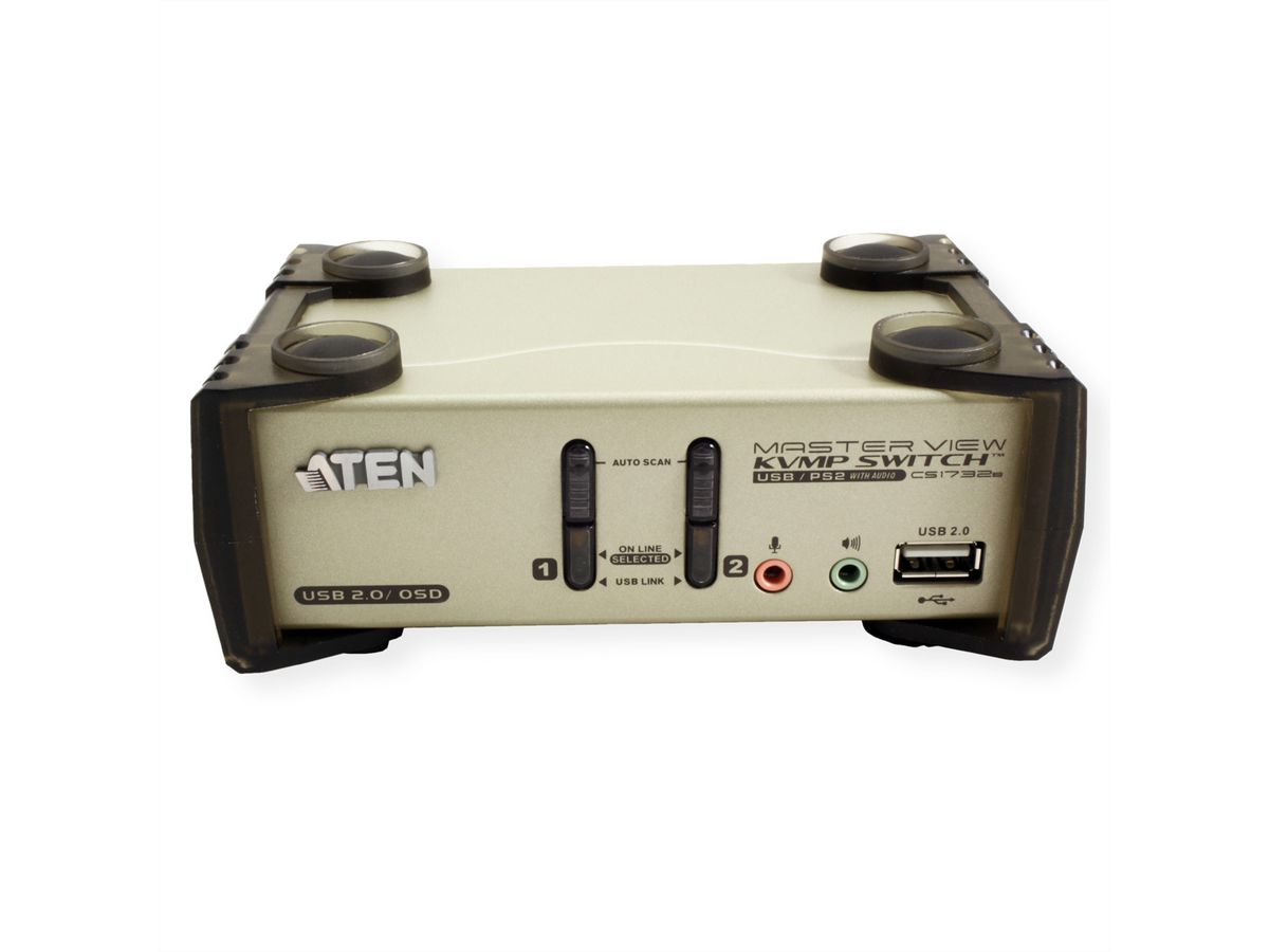 ATEN CS1732B KVM Switch VGA, PS/2-USB, Audio, USB-Hub, 2 Ports