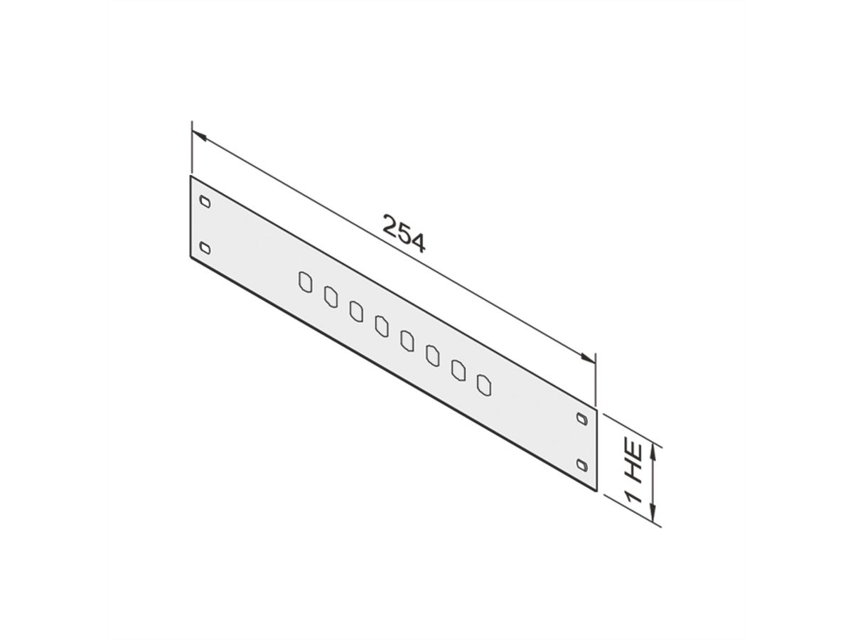 SCHROFF 10"-Frontplatten - FRONTPLATTE 10" 8 PORTS ST