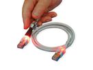 EasyLan DualBoot LED Patchkabel RJ45 S/FTP Kat.6 (Class E), mit saCon Stecker, LSOH, rot, 3 m