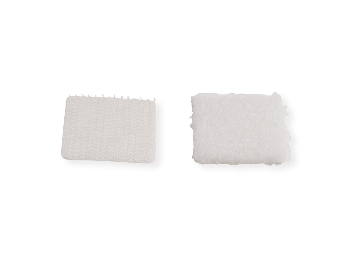 VELCRO® Klettquadrate Selbstklebend, Haken & Flausch 25mm x 25mm x 24 sets Weiß