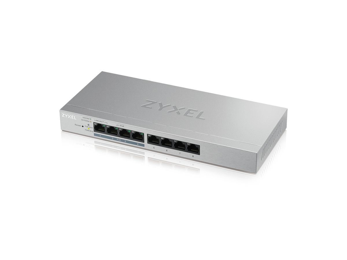 Zyxel GS1200-8HP v2 Managed Gigabit Ethernet (10/100/1000) Power over Ethernet (PoE) Grau