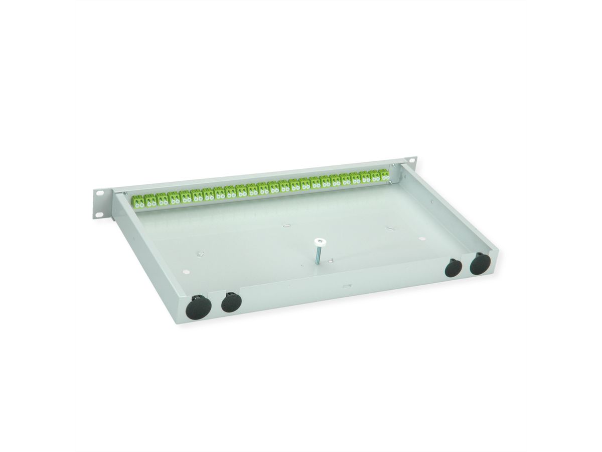 TELEGÄRTNER BASIS eco LWL-Panel mit Kupplungen, 24x LC Duplex, lindgrün, OM5
