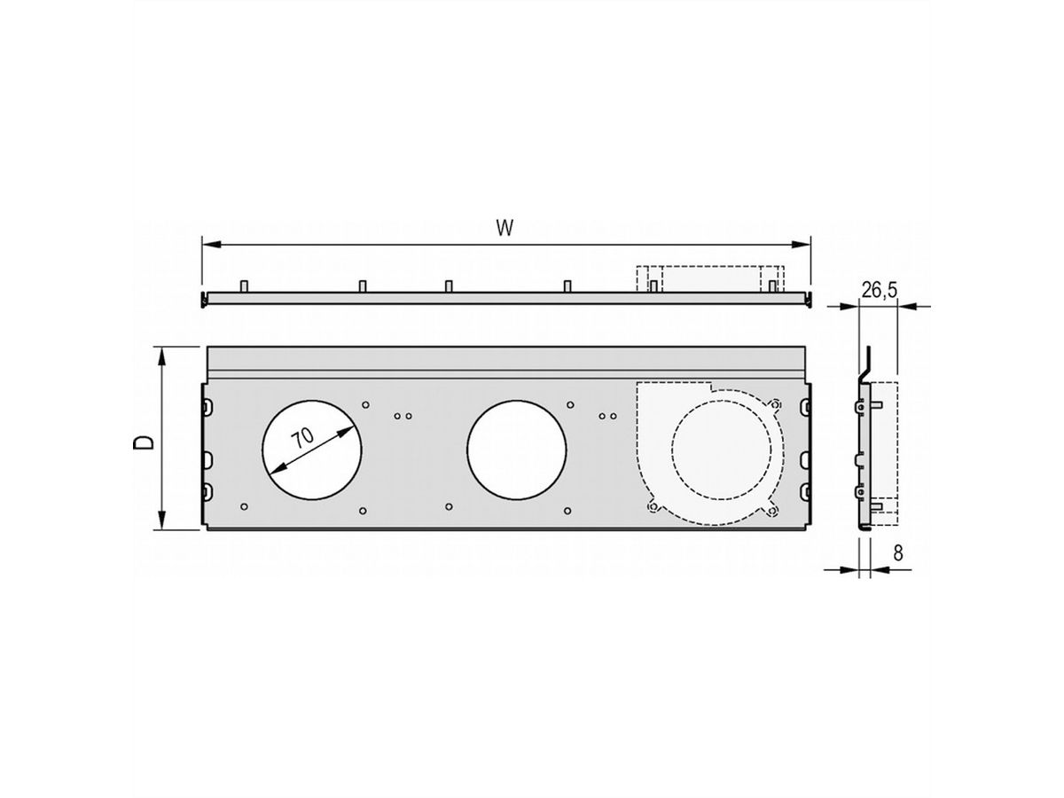SCHROFF Radiallüftereinheit für ratiopacPRO air - LUEFTERWANNE 63TE 160T KPL.