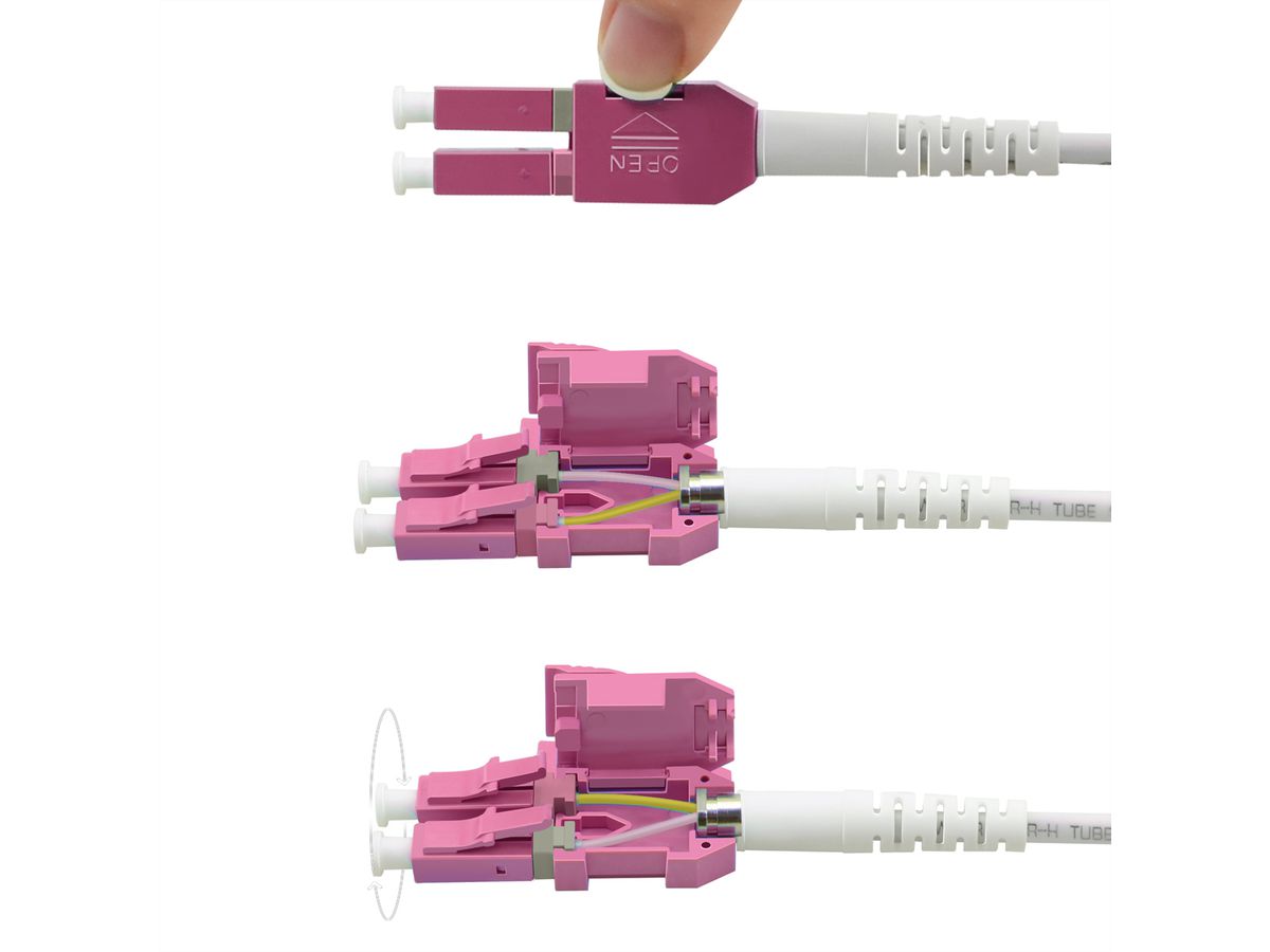 ROLINE LWL-Kabel duplex 50/125µm OM4, LC/LC, UNIBOOT, violett, 2 m