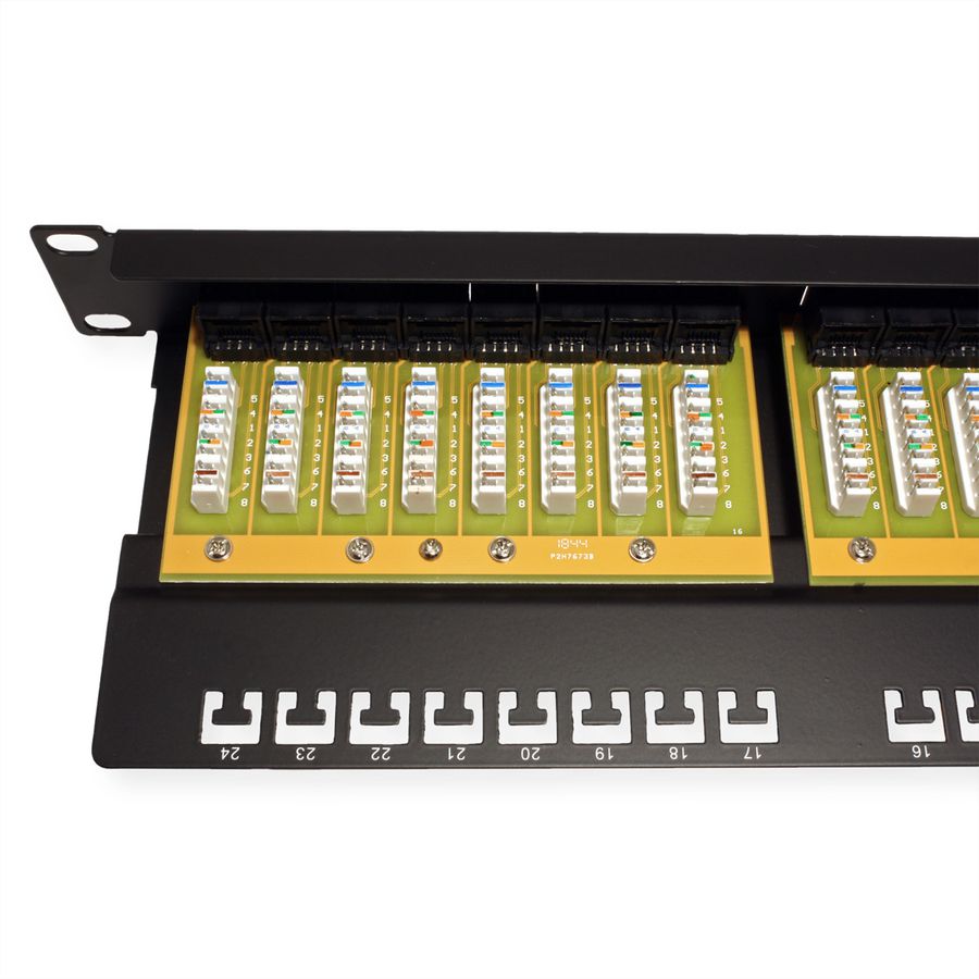VALUE Cat.6 (Class E) 19-Zoll-Patchpanel, 24P, ungeschirmt, schwarz