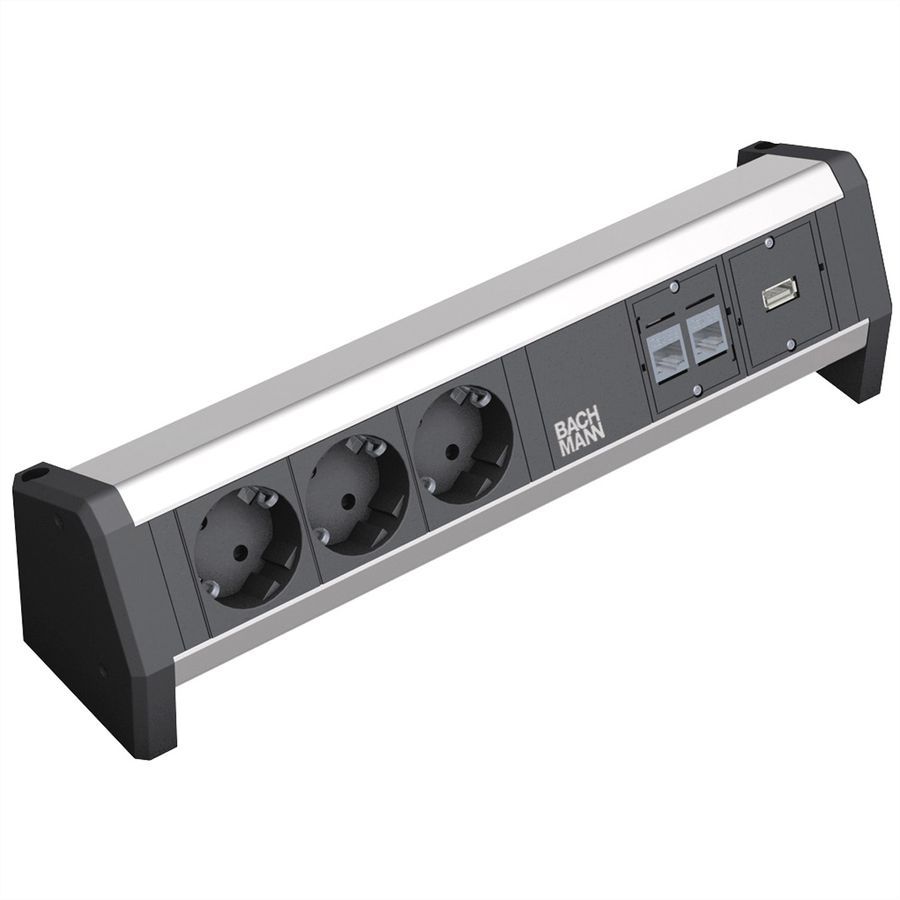 BACHMANN DESK 3x Schutzkontakt, 2x CAT6, 1x USB 3.0