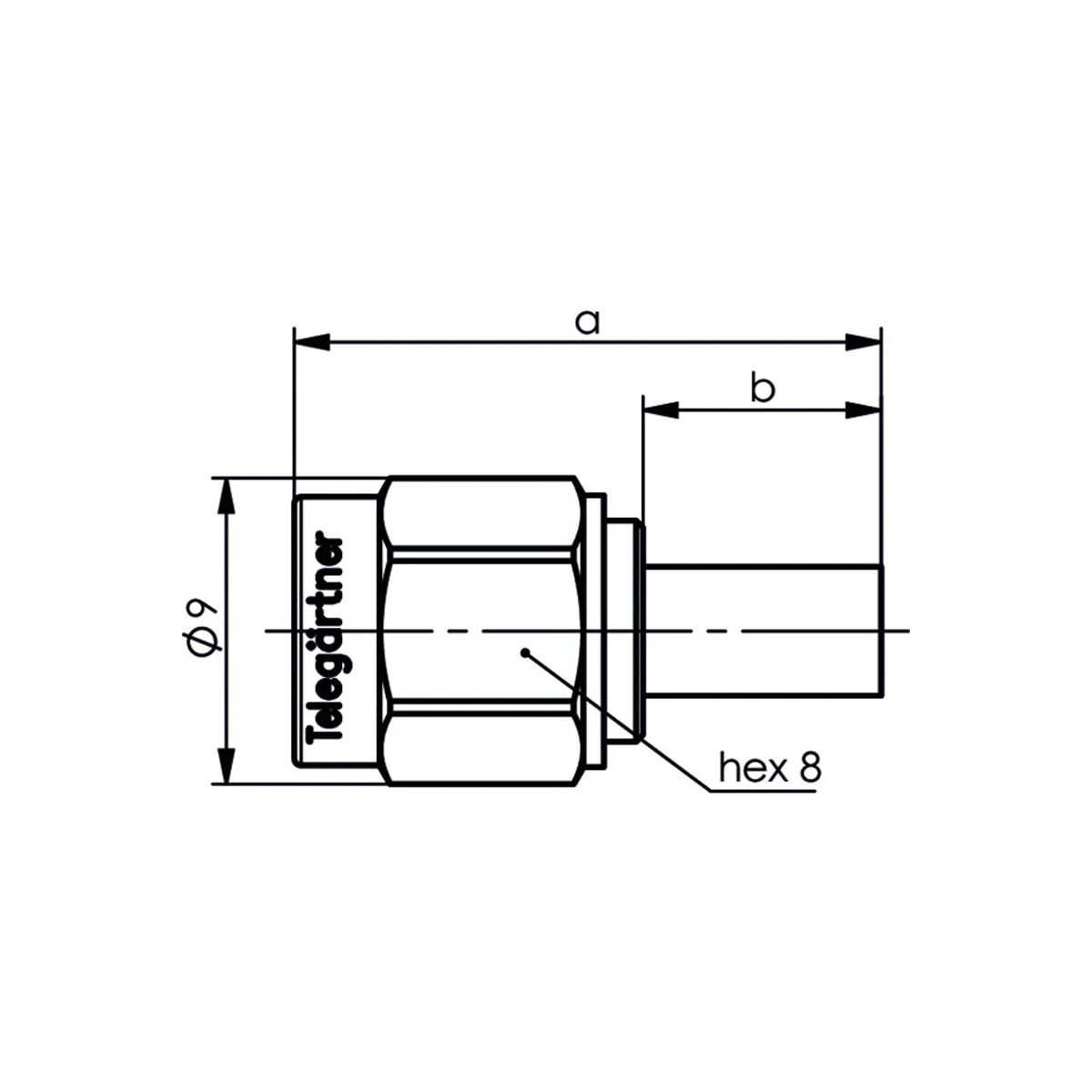 TELEGÄRTNER SMA-Crimpstecker, für RG-58C/U, Löt-/Crimpanschluss, vergoldet