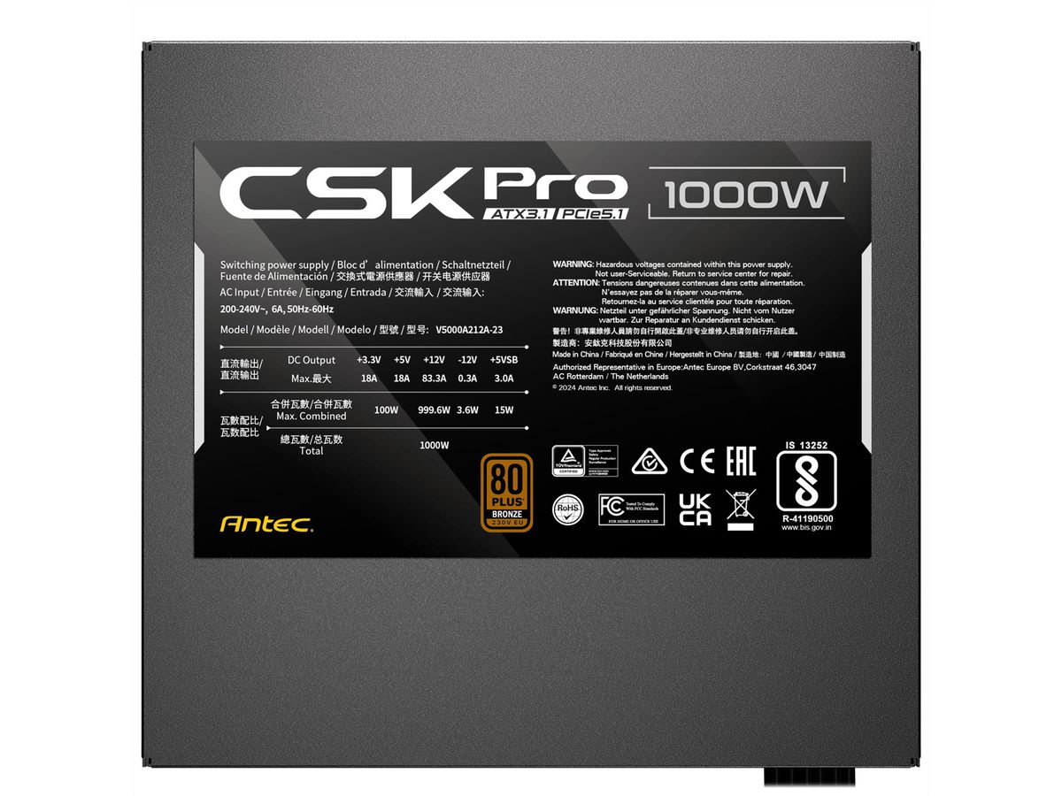 ANTEC CSK1000 PRO ATX3.1 Netzteil 1000W