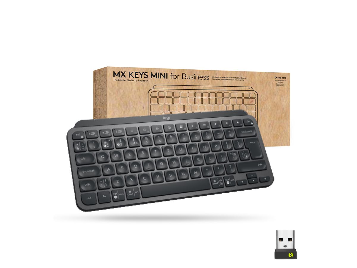 Logitech Mx Keys Mini For Business Tastatur RF Wireless + Bluetooth QWERTY Englisch Graphit