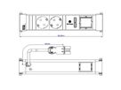 BACHMANN POWER FRAME Medium 2x Schutzkontakt 1x USB Charger 1x ABD