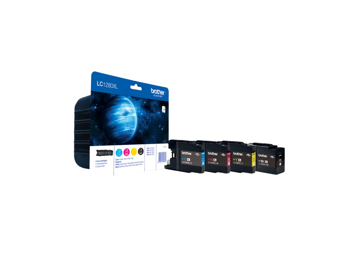 Brother LC1280XLVALBP Druckerpatrone 4 Stück(e) Original Schwarz, Cyan, Magenta, Gelb