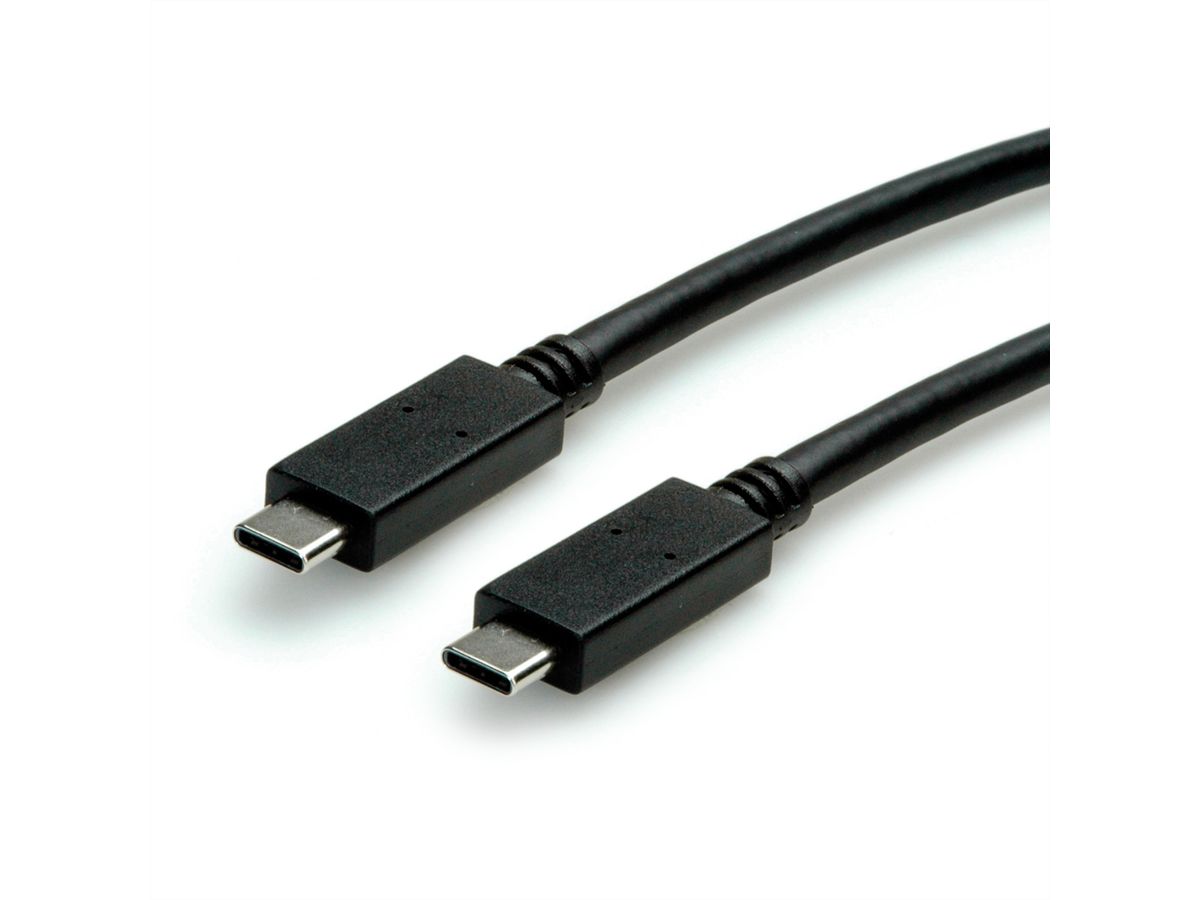 ROLINE USB 3.2 Gen 2 Kabel, C-C, ST/ST, 10Gbit/s, Emark, 100W, schwarz, 0,5 m
