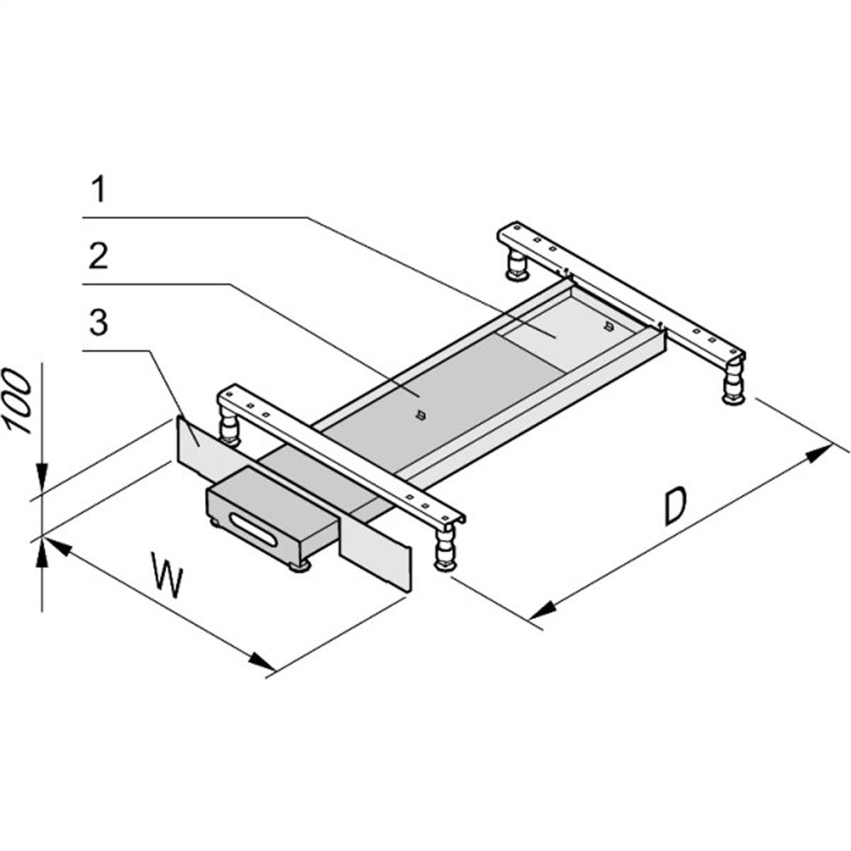 SCHROFF Kippschutz ausziehbar - KIPPSCHUTZ 800B 1200T RAL7021