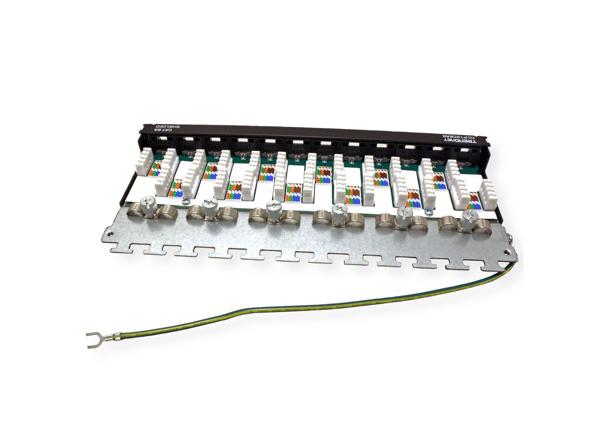 TRENDnet TC-P12C6AS Patch Panel, 12-port Cat6a geschirmt Für Wandmontage