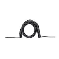 BACHMANN Wendelleitung 0,5m-2m sw 0,2m gerade, H05VV-F 3G1,5mm², glatt geschnitten