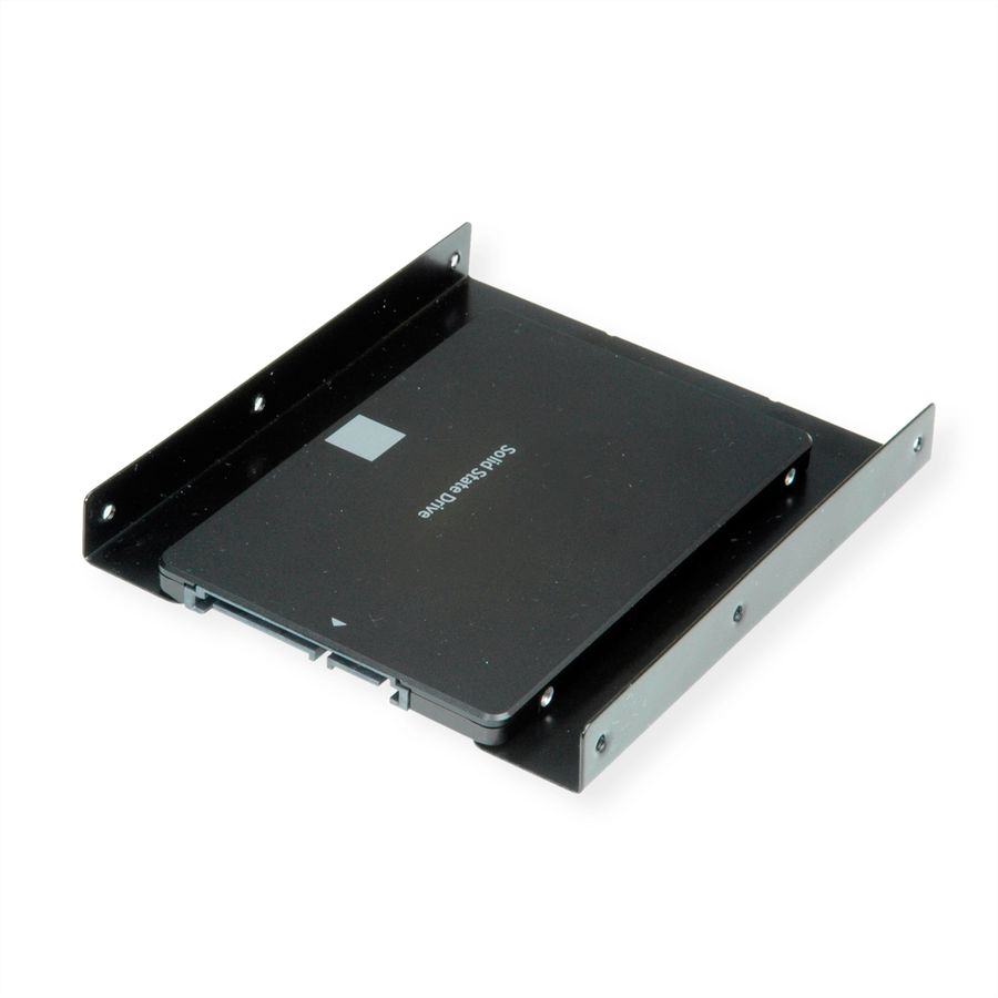 ROLINE Montageadapter, 3,5 Zoll Rahmen, für 1x 2.5 HDD/SSD, Metall, schwarz