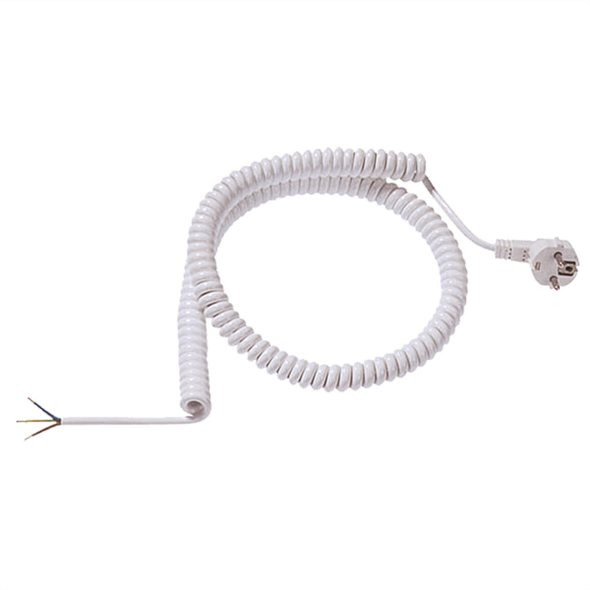 BACHMANN Wendelleitung 0,5-2m weiss, H05VV-F 3G1,5mm² AEH/CEE7/7