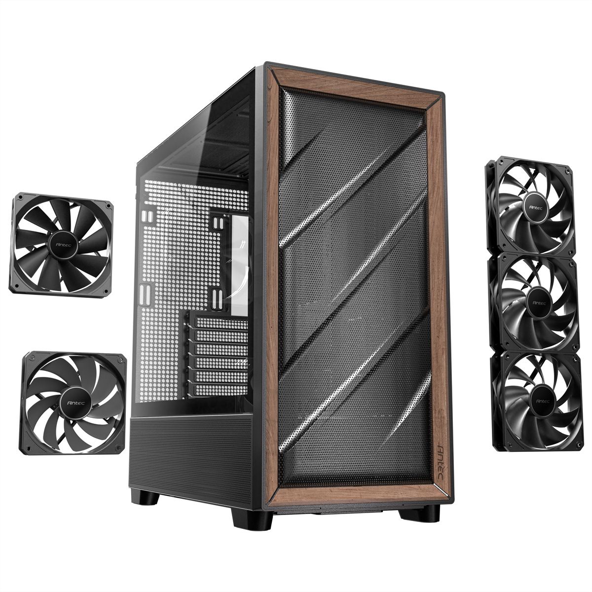 ANTEC FLUX PC Gehäuse Midi Tower Gaming ATX, schwarz
