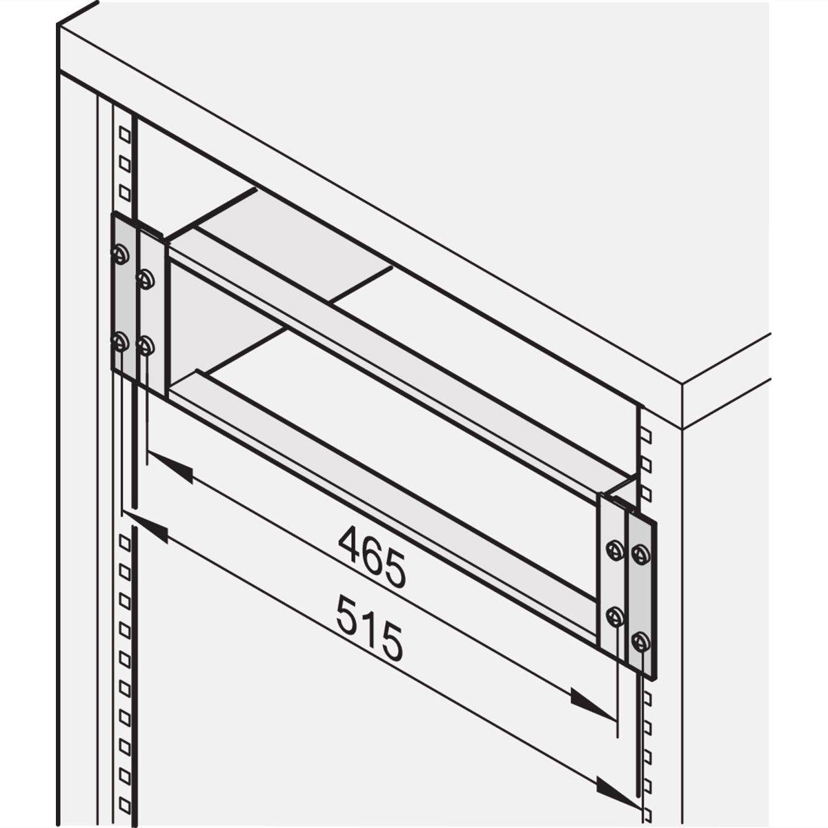 SCHROFF 19"-Adapter symmetrisch - ADAPTERSATZ 6HE SYMETR.