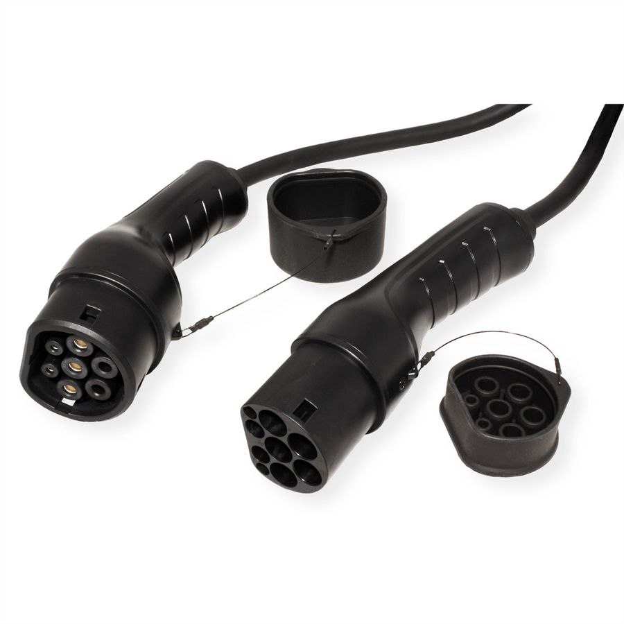ROLINE E-Auto Ladekabel Typ2, 1-phasig, 250VAC (1P+N+E), 32 A, 7,4 kW, 7,5 m