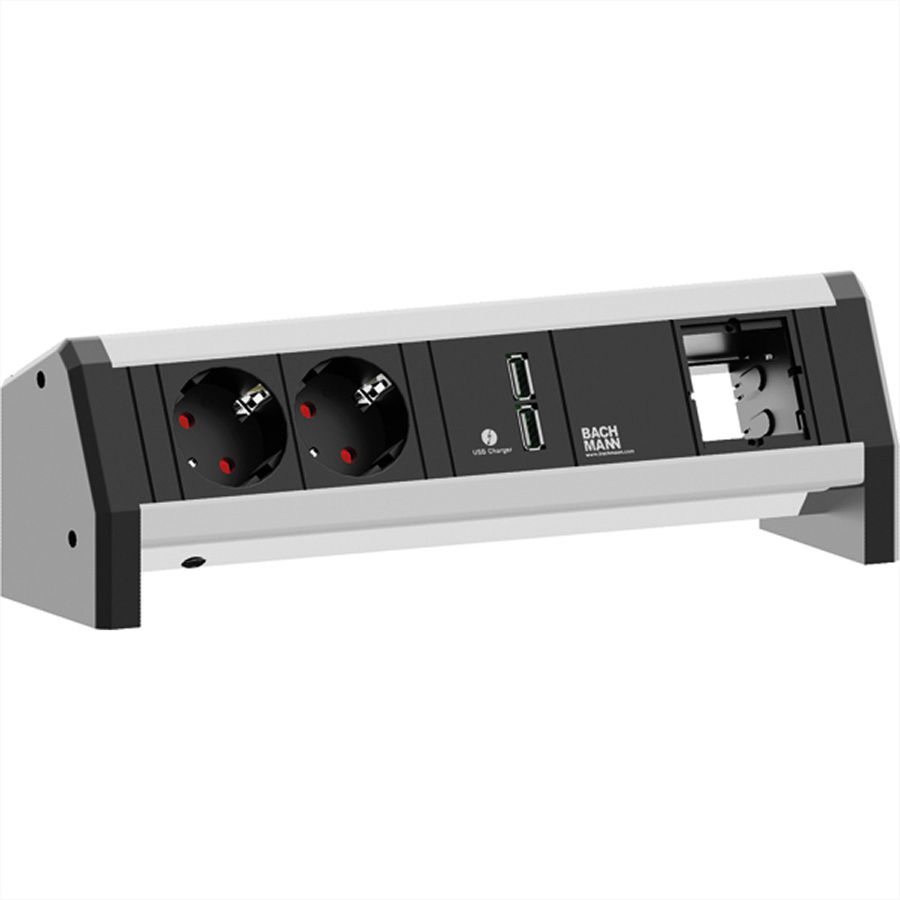 BACHMANN DESK 2x Schutzkontakt 1x USB Charger 1x ABD , GST18 Buchse, 0 m