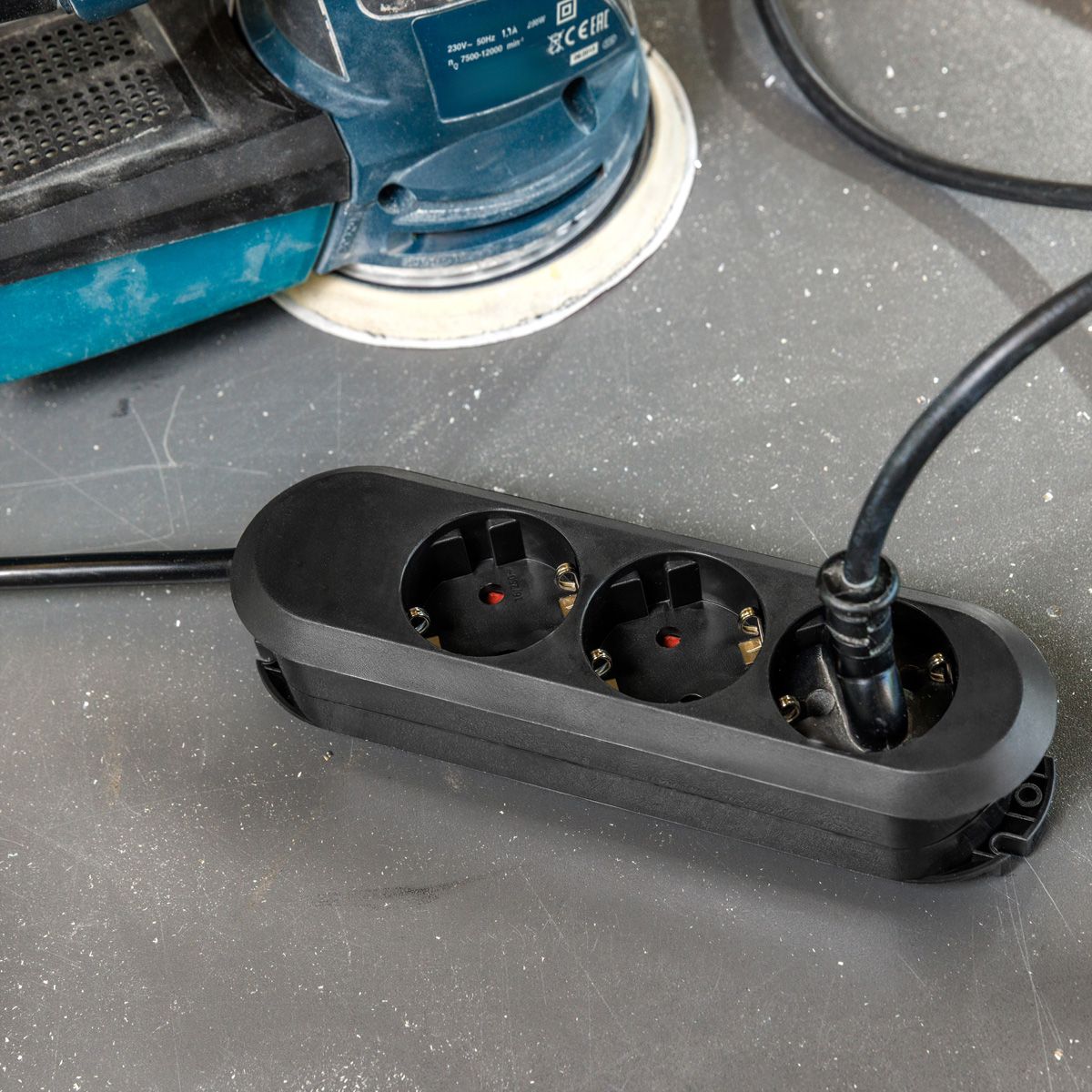 BACHMANN SMART Steckdosenleiste 3x Schutzkontakt, geschraubt, schwarz, 1,5 m