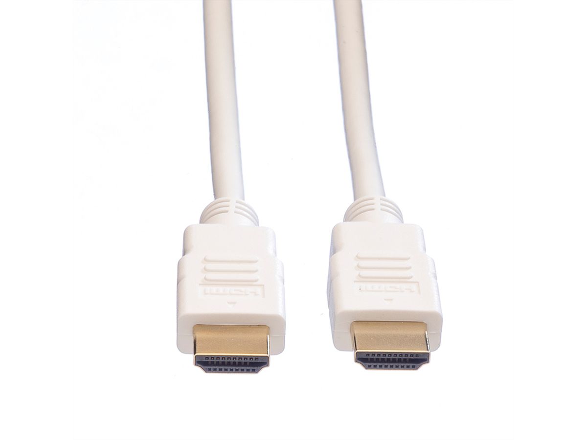 ROLINE HDMI High Speed Kabel mit Ethernet, weiß, 7,5 m