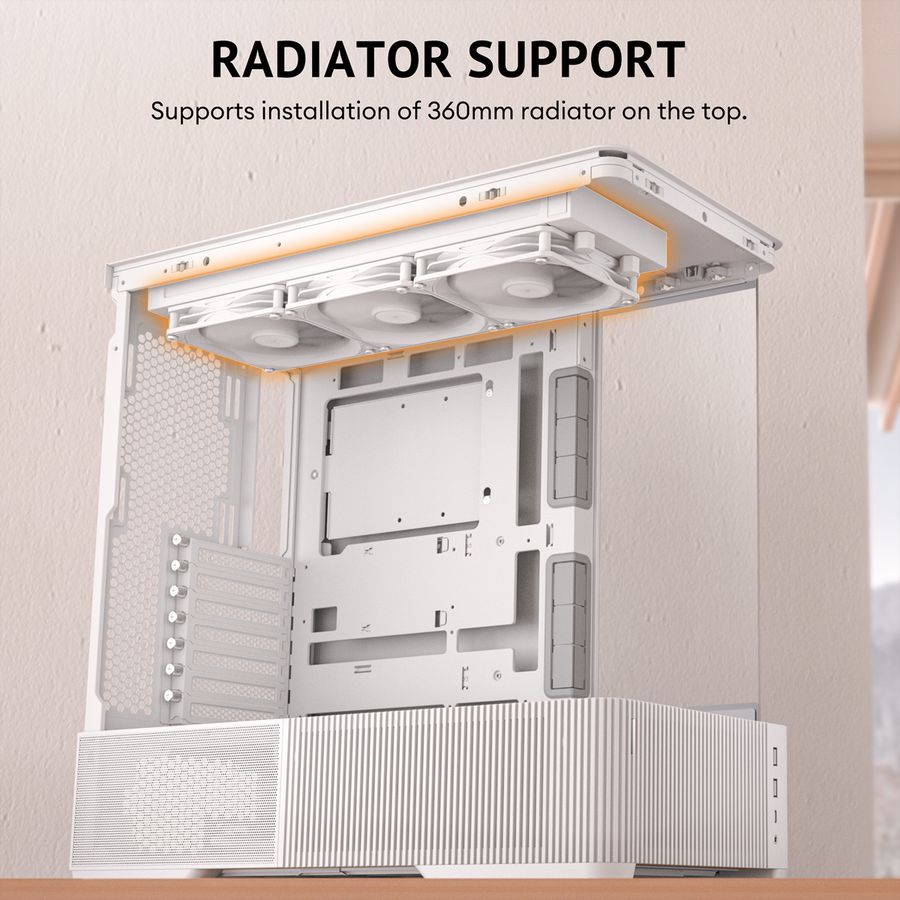 ANTEC Constellation C6 Curve Air White PC Gehäuse ATX Midi Tower, weiß