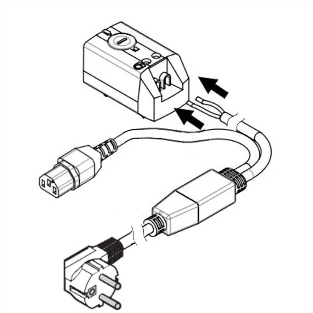 SCHROFF Thermostat mit SCHUKO/UTE Stecker Netzkabel für Kühlung, 230 VAC